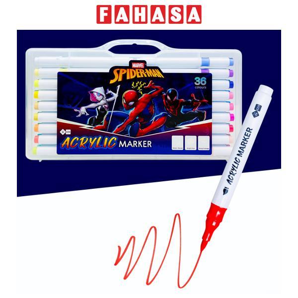 Bộ 36 Bút Màu Acrylic Marker Đầu Brush - Spiderman - iiGEN IG3006