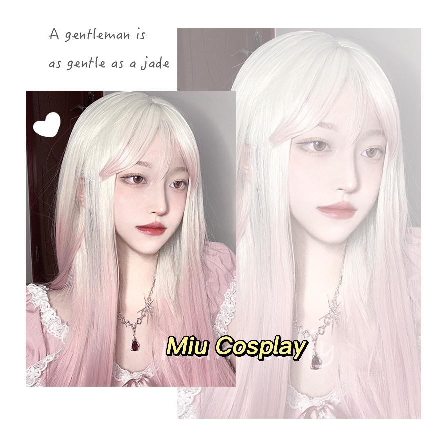 Wig/Tóc giả ombre thẳng hồng nữ sinh dễ thương - MZ102 nguyên đầu teen/lolita