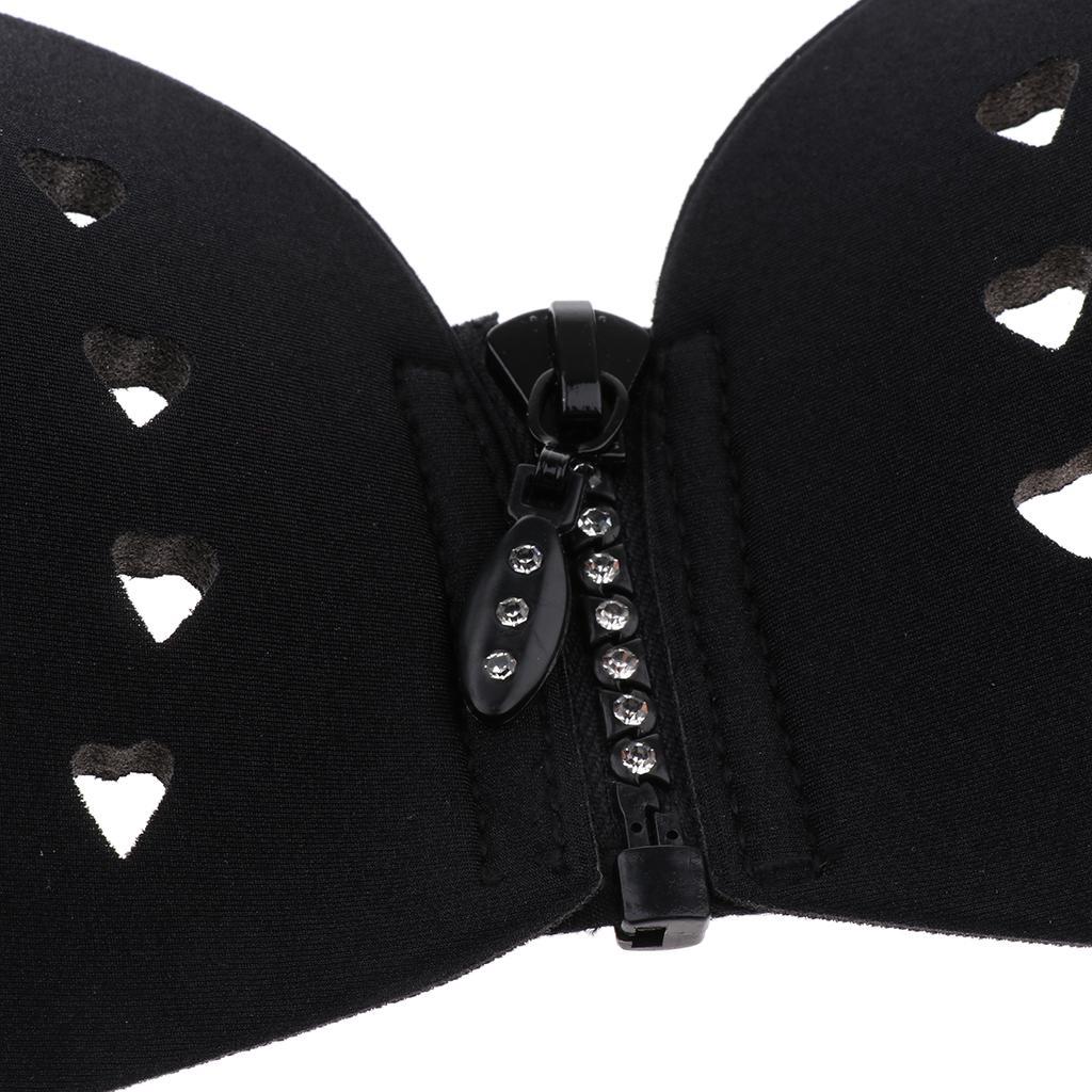Women Lady Sticky Bra Self Adhesive Zip Backless Strapless Push Up Breathable Invisible Bra