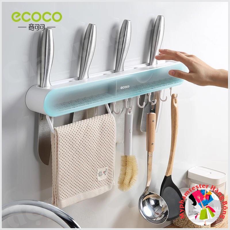 Kệ cắm dao Ecoco có ngăn thìa đũa và móc treo