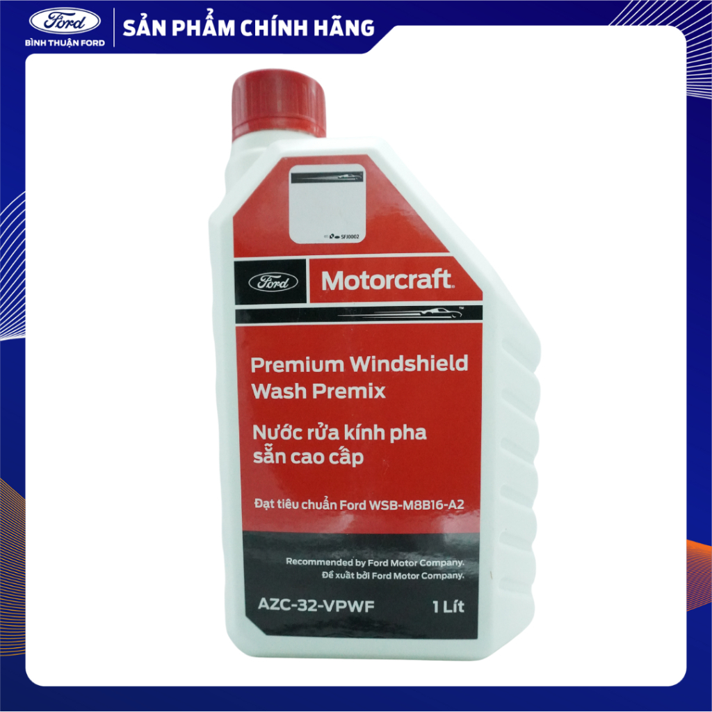 Nước Rửa Kính Ô Tô Pha Sẵn 1L - Ford Motorcraft Chính Hãng | Sạch Bụi Bẩn, Dầu Mỡ, Hương Thơm Nhẹ, An Toàn Cho Kính &amp; Lưỡi Gạt Mưa