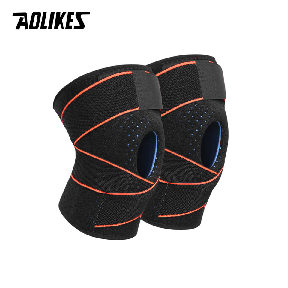 Bộ 2 đai bảo vệ trợ lực khớp gối AOLIKES A-7908 Sport Knee Pads