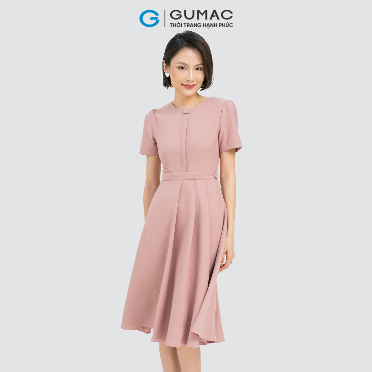Đầm 2 nút eo GUMAC DD04027