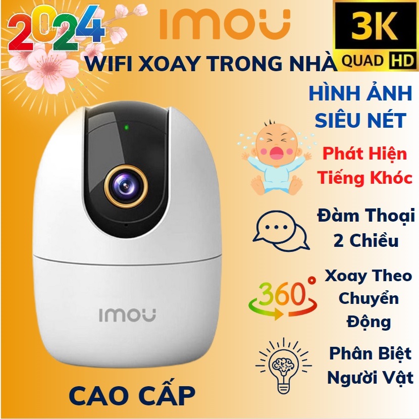 Camera IP Wifi 2MP IMOU A32EP 3MP Trong Nhà Xoay 360 Độ, Đàm Thoại Hai Chiều - Hàng chính hãng
