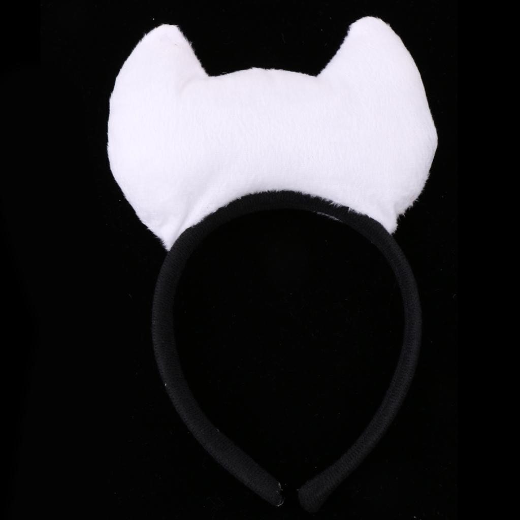 Christmas Animal Headband Bow Tail Kids Kit Set Costume Accessories - White, as described