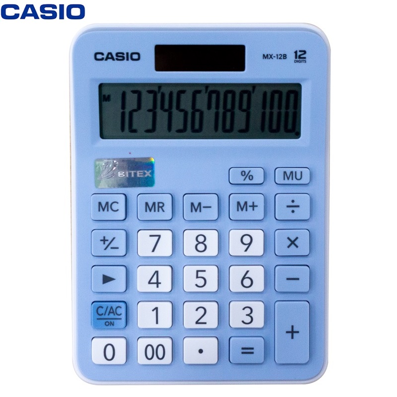 Máy tính Casio MX-12B, Bảo hành 7 năm - Giao màu ngẫu nhiên - Hàng chính hãng Bitex