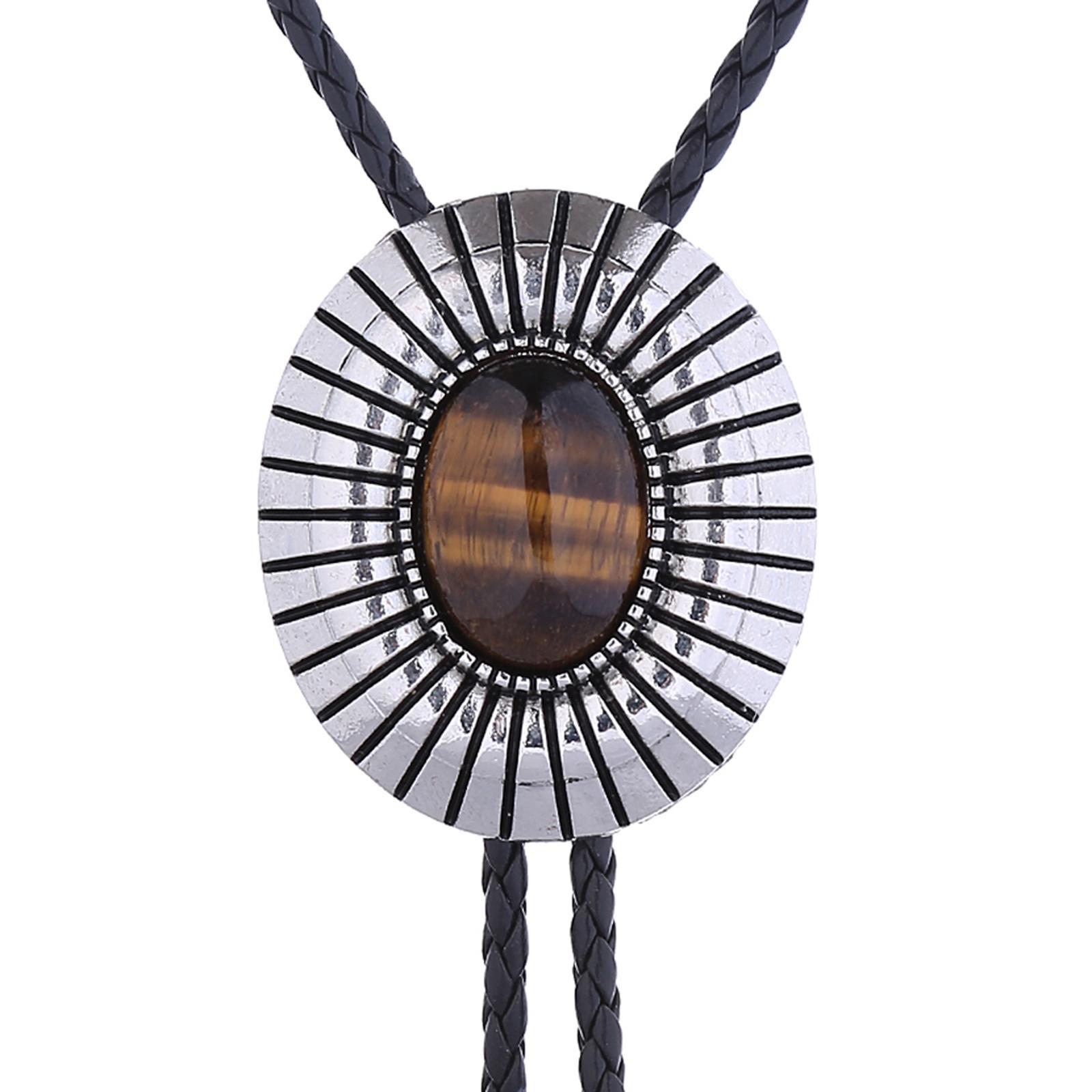 Bolo Tie Necktie PU Leather American Gift Costume Necklace for Men Women