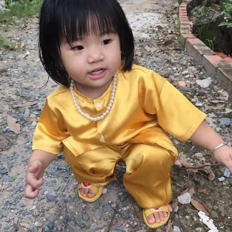 Bộ bà ba màu tay ngắn cho bé trai bé gái 8-35kg