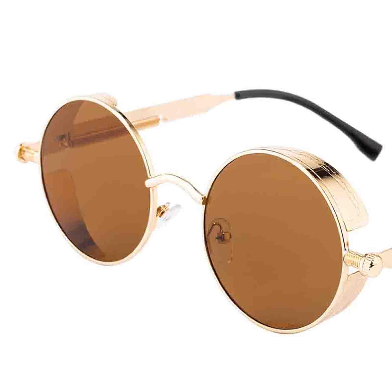2 Pairs Steampunk Gothic Retro Round Sunglasses Uv Circle Lens Goggles