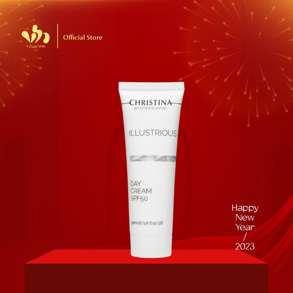 Kem Làm Sáng Da Ban Ngày Có Chỉ Số Chống Nắng - Illustrious Day Cream SPF 50 - CHRISTINA Hỗ Trợ Bảo Vệ Da Khỏi Tia UV, Cấp Ẩm Cho Da - Tuýp 50ml