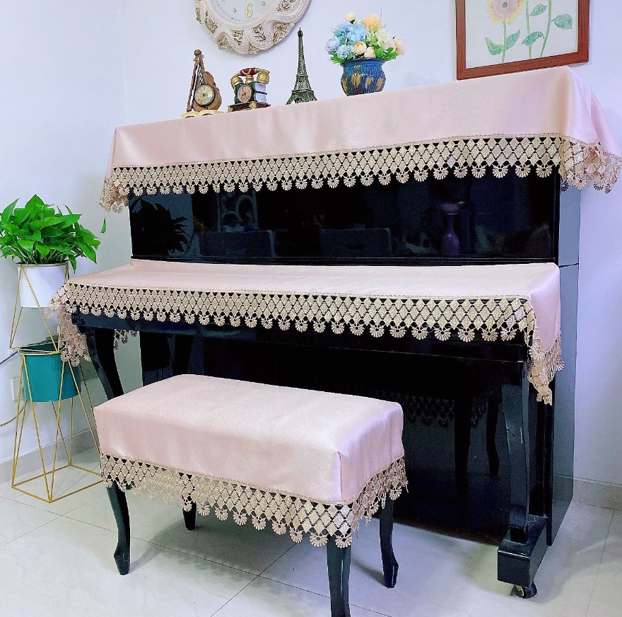 Khăn phủ đàn piano cơ đàn piano điện tử 88 phím phong cách Châu Âu cổ điển sang trọng chống bụi chống xước - Hàng chính hãng