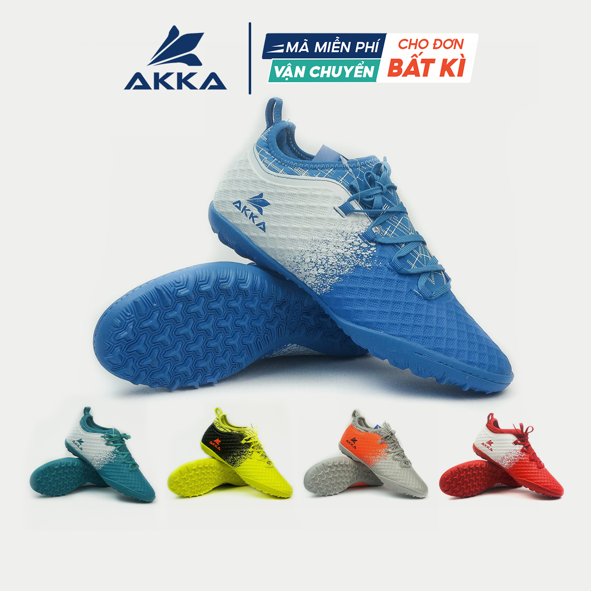 Giày đá bóng nam giày đá banh chính hãng AKKA SPEED 2 – Xanh Biển,41