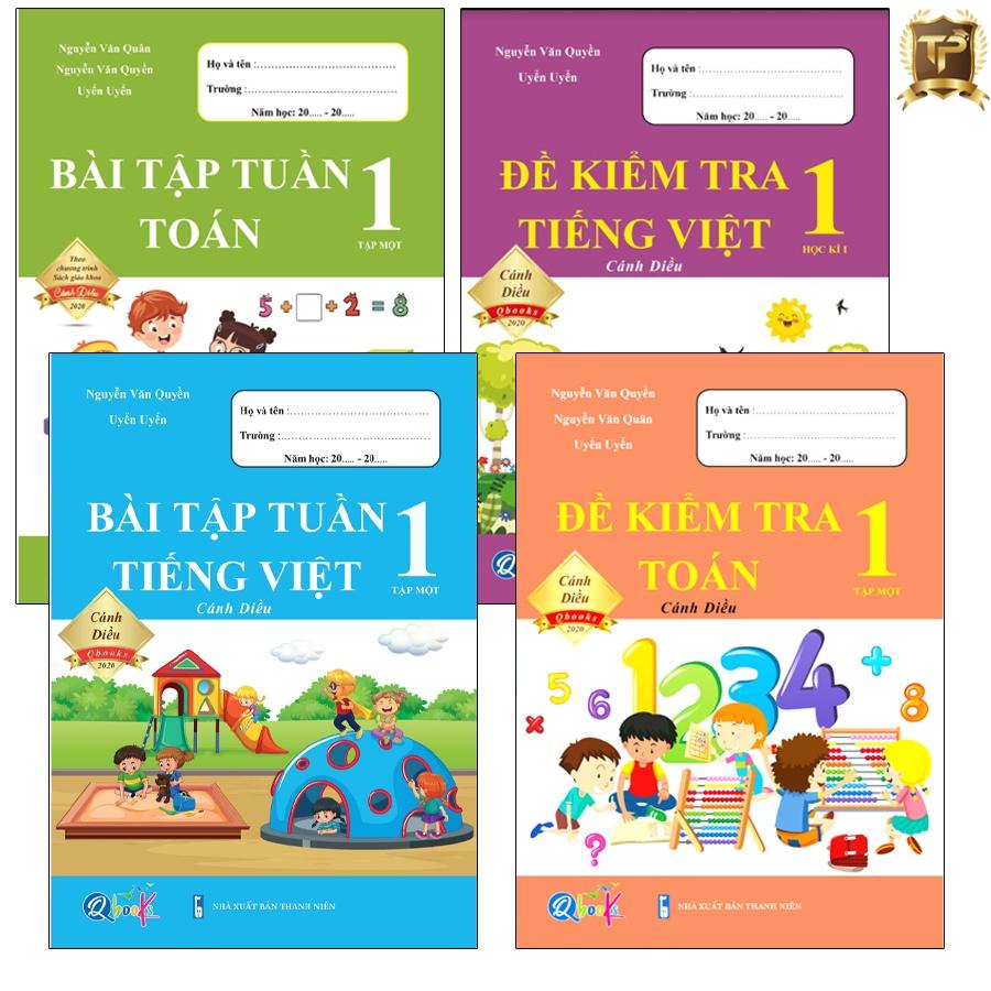 Sách - Combo Bài Tập Tuần và Đề Kiểm Tra lớp 1 - Toán và Tiếng Việt học kì 1 - Cánh diều