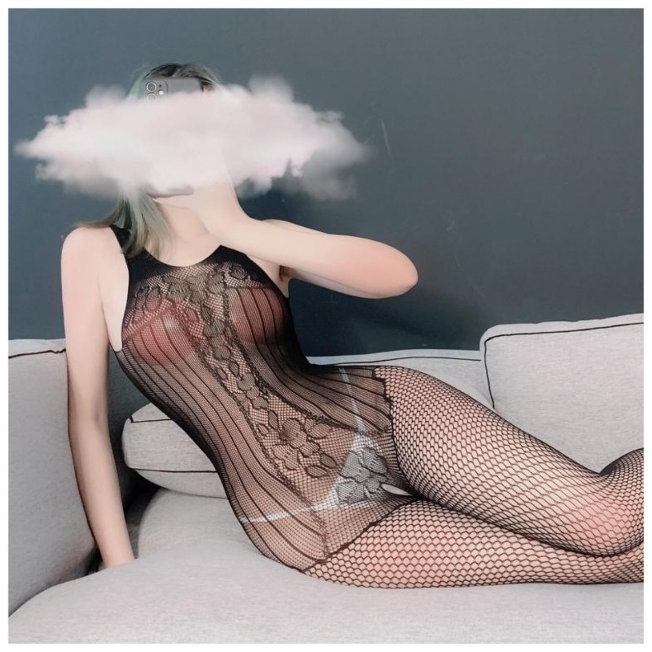 Đồ ngủ nữ Sexy Cosplay bó sát thun lưới Bodystocking khoét lưng