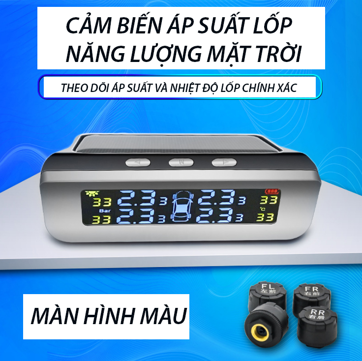 Bộ Cảm Biến Áp Suất Lốp Ô Tô Xe Hơi Car365 Chính Hãng Van Ngoài, Màn Hình Màu Bản Quốc Tế Thế Hệ Mới - CAR29