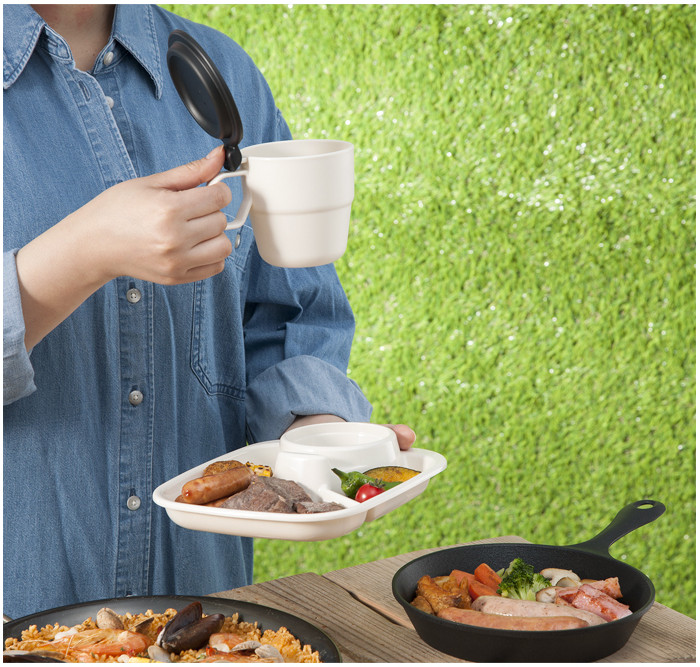 Ly nhựa cao cấp có nắp chống tràn Inomata hàng nội địa Nhật Bản