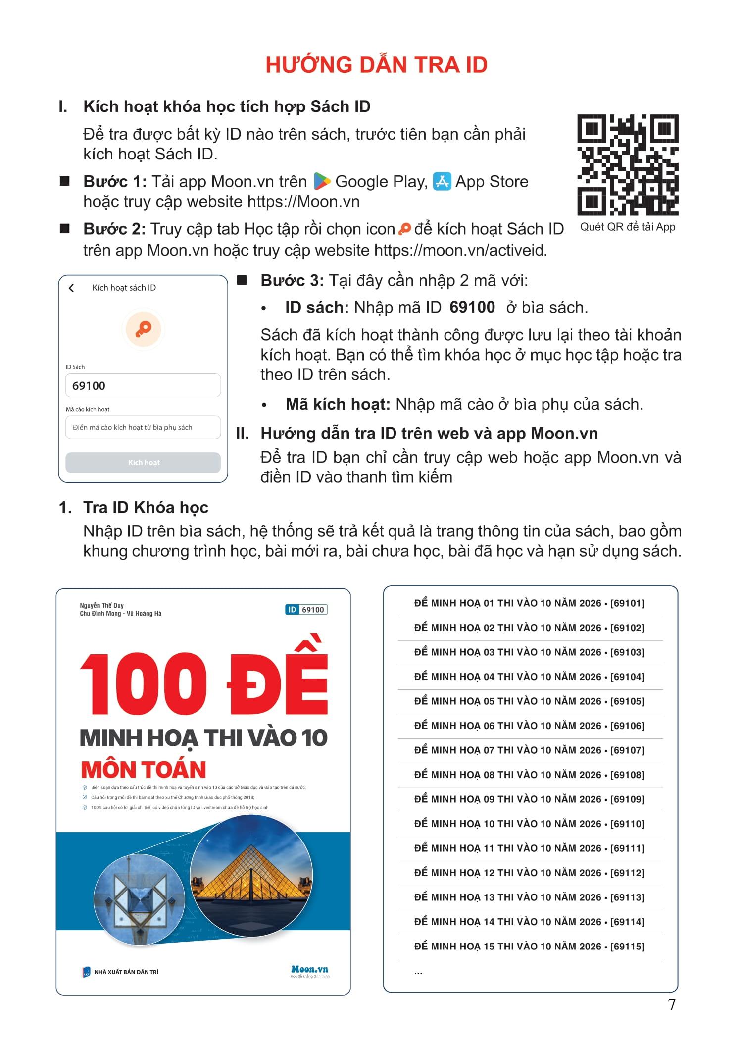 Sách - 100 Đề Minh Họa Thi Vào 10 - Môn Toán