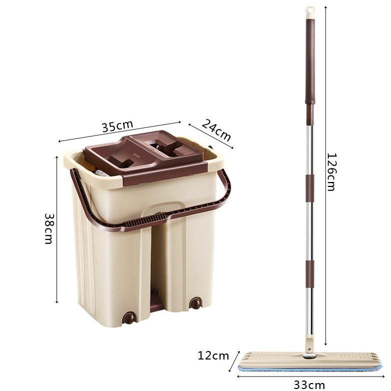 Bộ Cây Lau Nhà Tự Vắt Thế Hệ Mới Có Kèm 2 Bông Lau - Loại Tốt