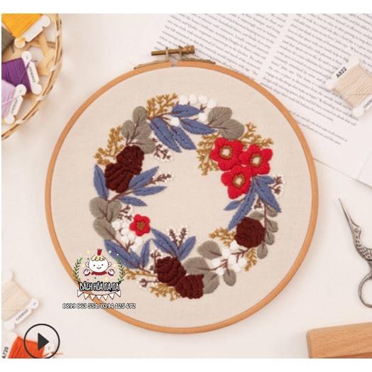 Combo Nguyên Liệu Thêu Tay Hoa Cỏ Sang Thu Chào Đông Cherish Handmade DIY Embroidery Tranh Trang trí - Bách hóa Na Na