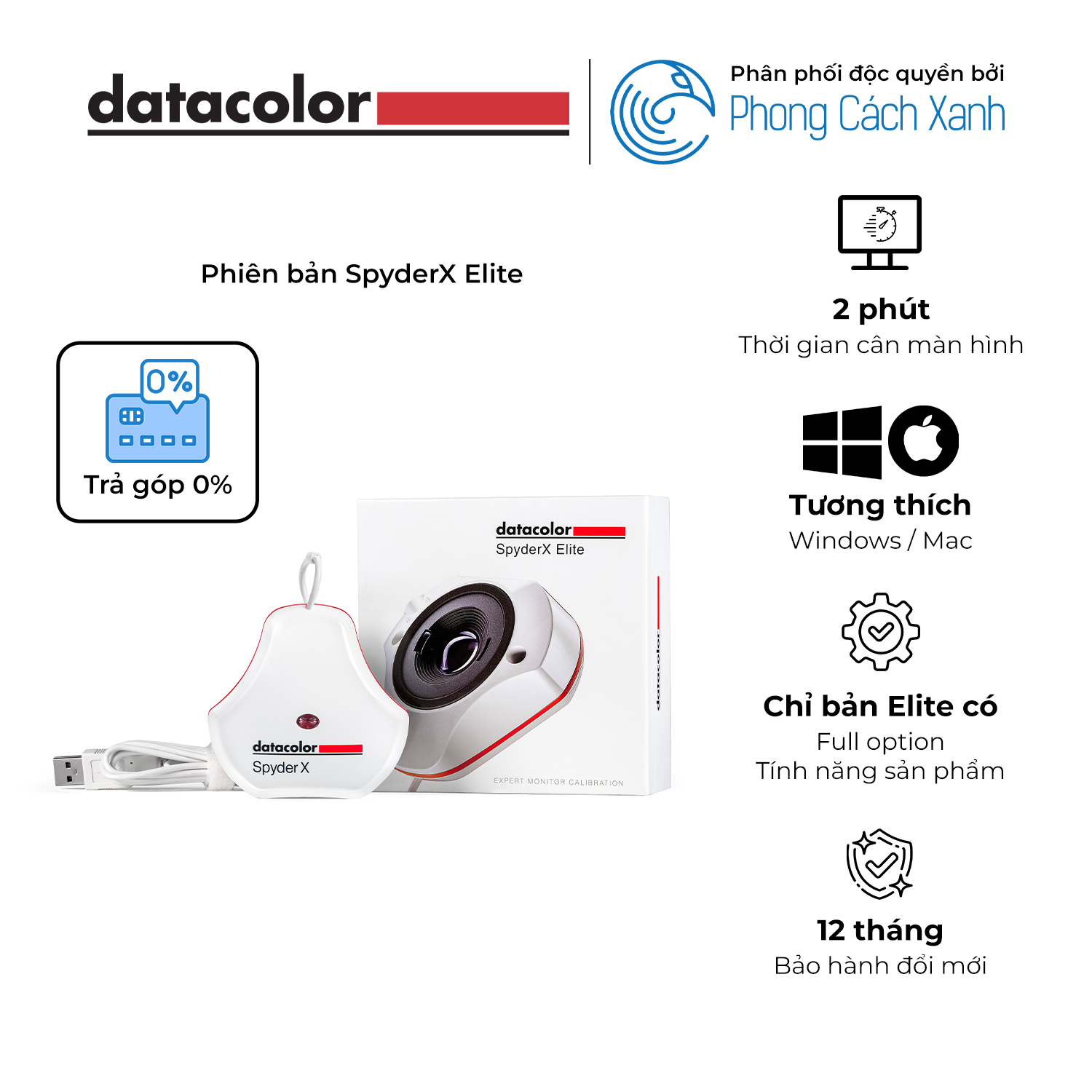 Cân màu màn hình máy tính Datacolor SpyderX Elite - Hàng Chính Hãng - Thiết bị cân bằng màu | MayTinhAZ.com