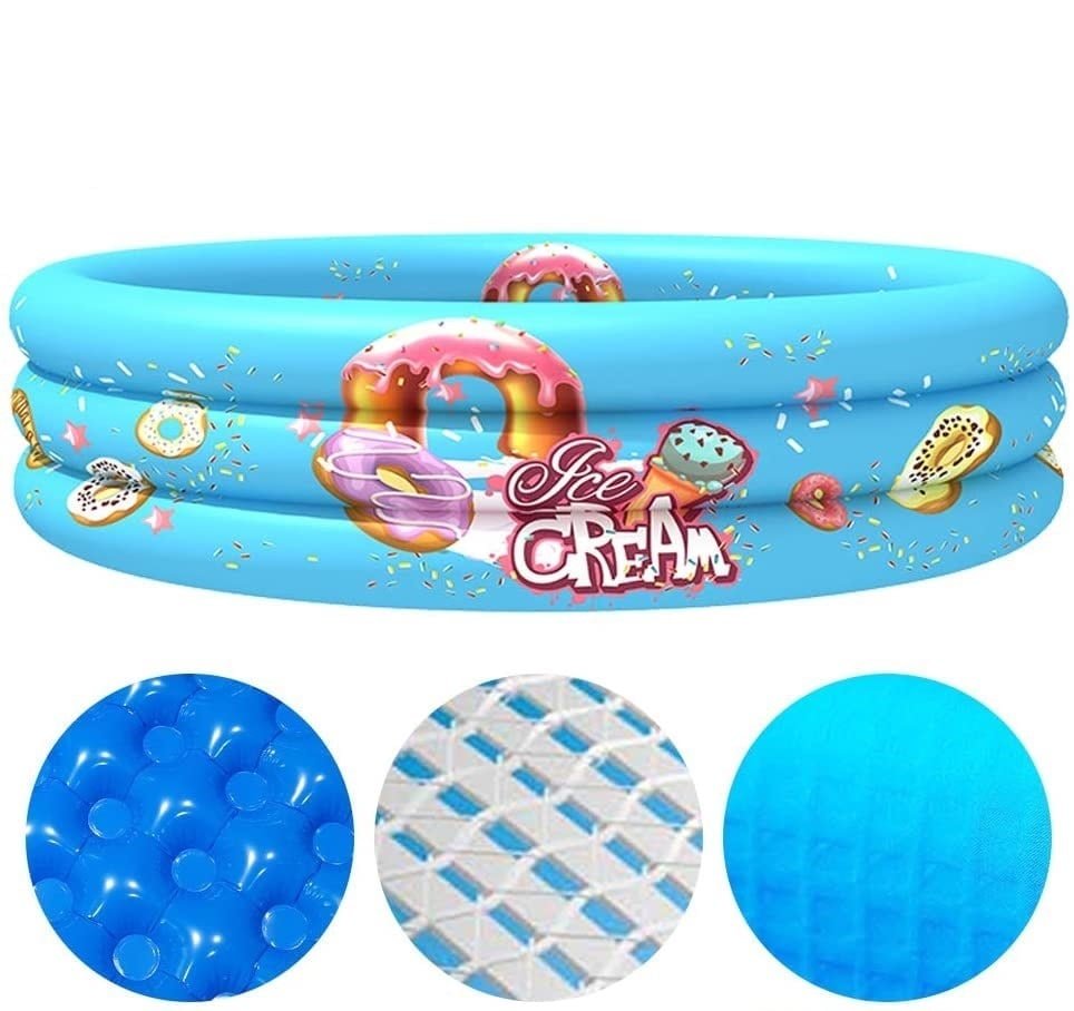 Bể bơi mini 3 tầng cho bé trai và bé gái 3 chi tiết kích thước đường kính 1,32m cho các bé thoải mái chơi đùa mùa hè