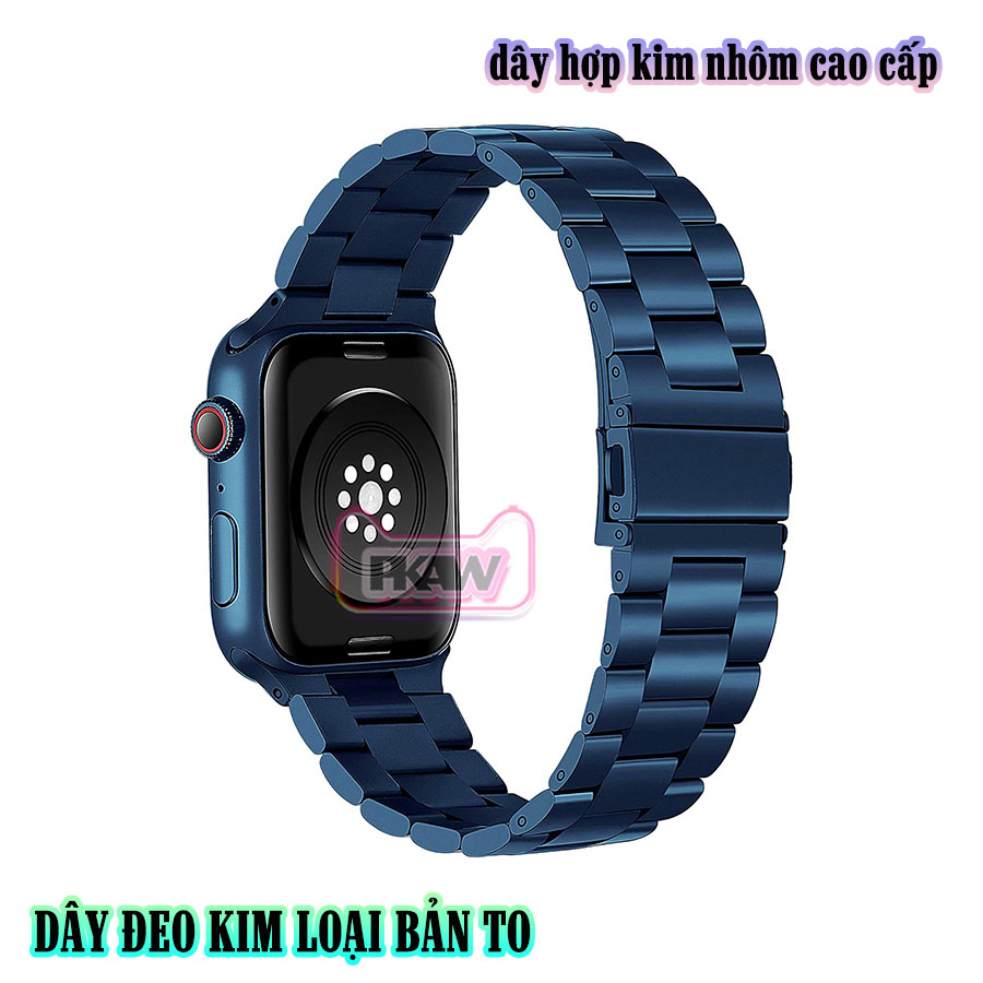 Dây đeo kim loại bản to dành cho Apple Watch 7/6/5/4/3/2/1 size 38/40/41/42/44/45 - nhiều màu