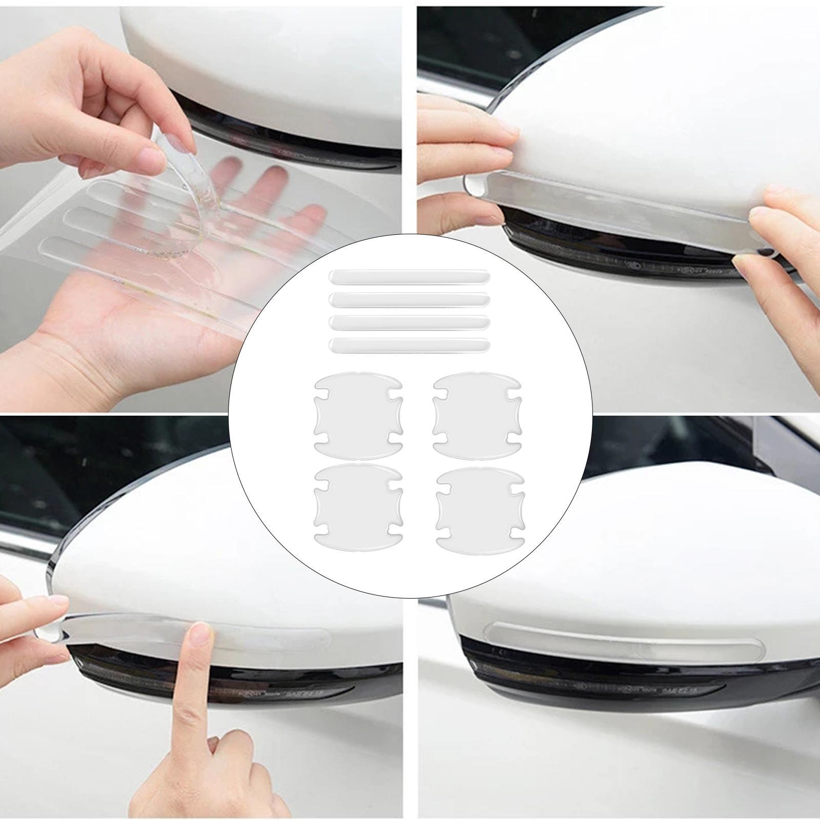 Door Handle Film Protector Stickers protective Mouldings 4x bowl 4x Strips