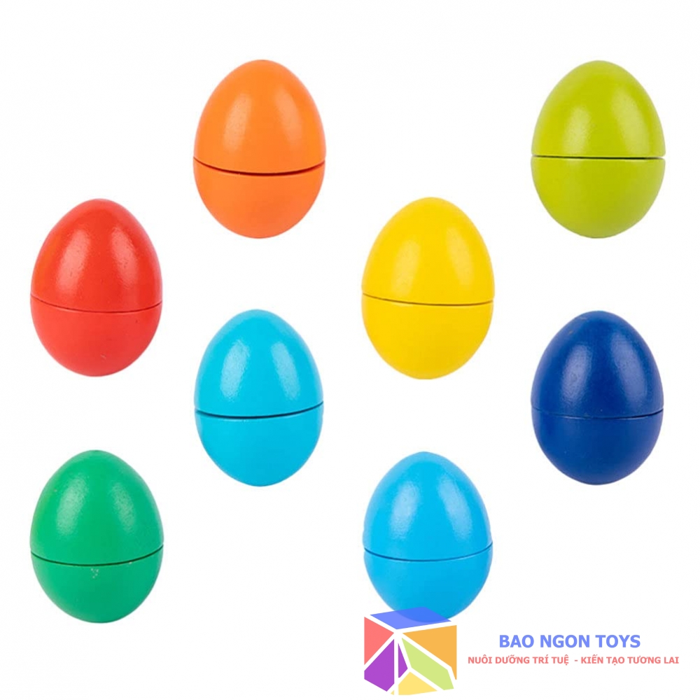 ĐỒ CHƠI TRỨNG GỖ GHÉP HÌNH GIÚP BÉ HỌC HÌNH DẠNG, MÀU SẮC, MATCHING EGG SET FOR KIDS DG160