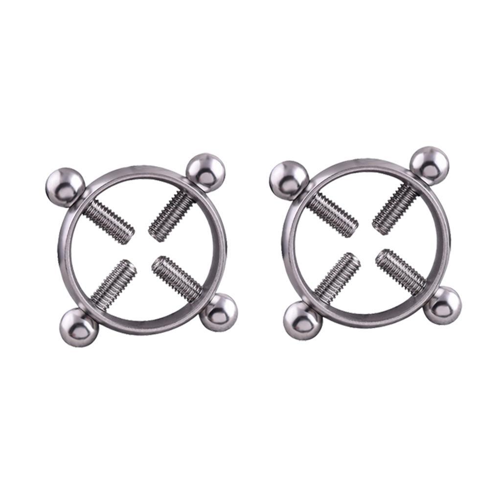 2pcs Stainless Steel Adjustable Screw Circle Barbell Piercing