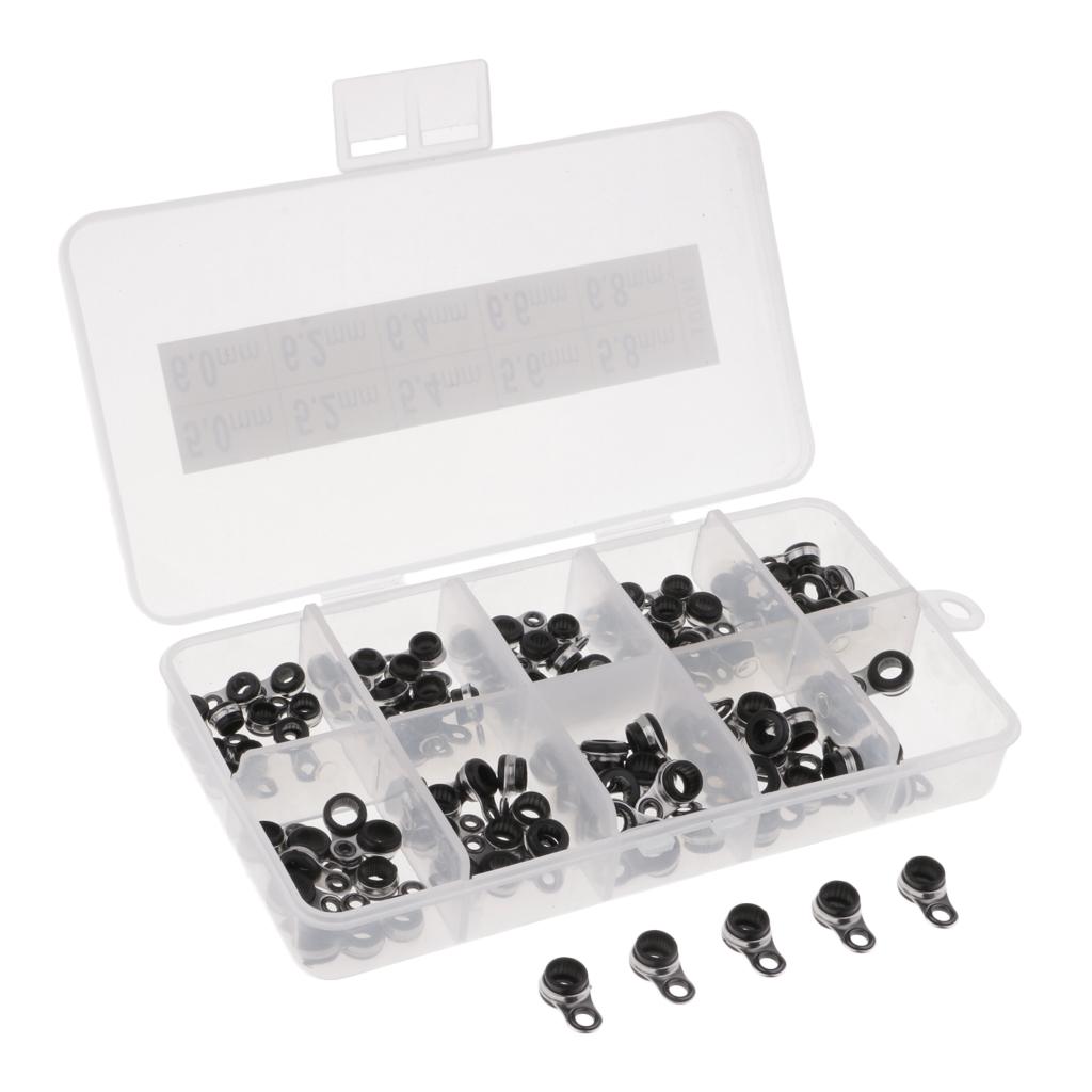 100Pcs/box Fishing Rod Guides Building Fishing Rod Eye Ring Rod Repair Kit