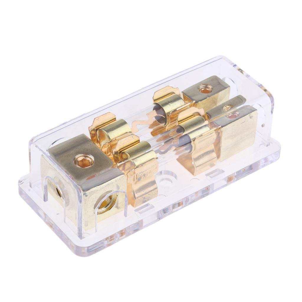 Durable 60A Car Audio Fuse Block Distribution Holder Gold FH-004Car