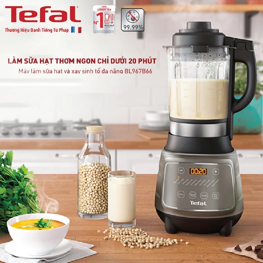 Máy làm sữa hạt, xay sinh tố và nấu đa năng Tefal BL967B66, 1300W, 1.75L - Hàng chính hãng