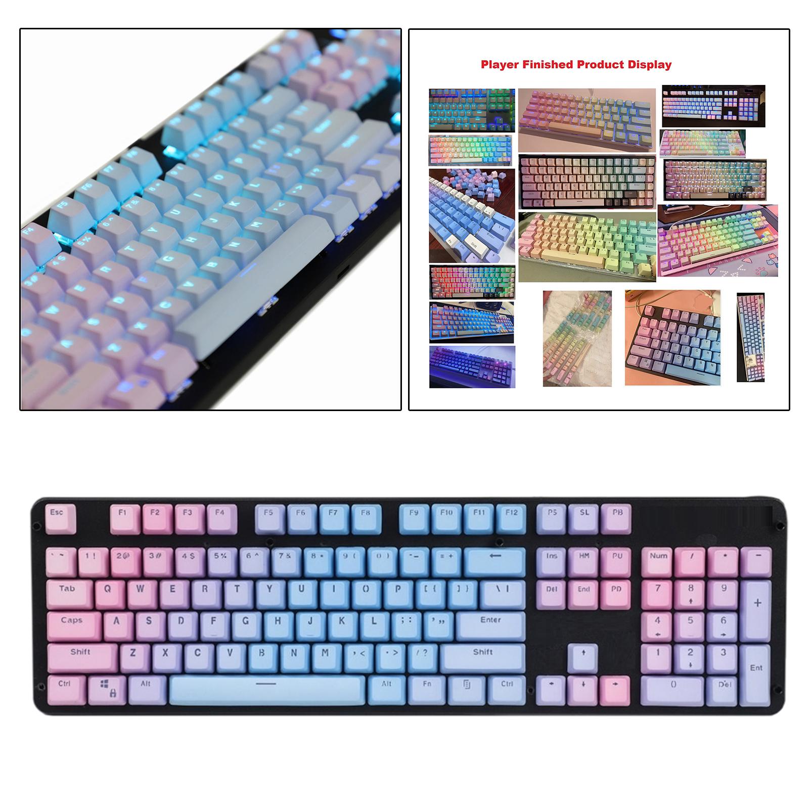104 Keys Mechanical Switch Keyboard Keycaps PBT Keycaps Waterproof Anti-Slip