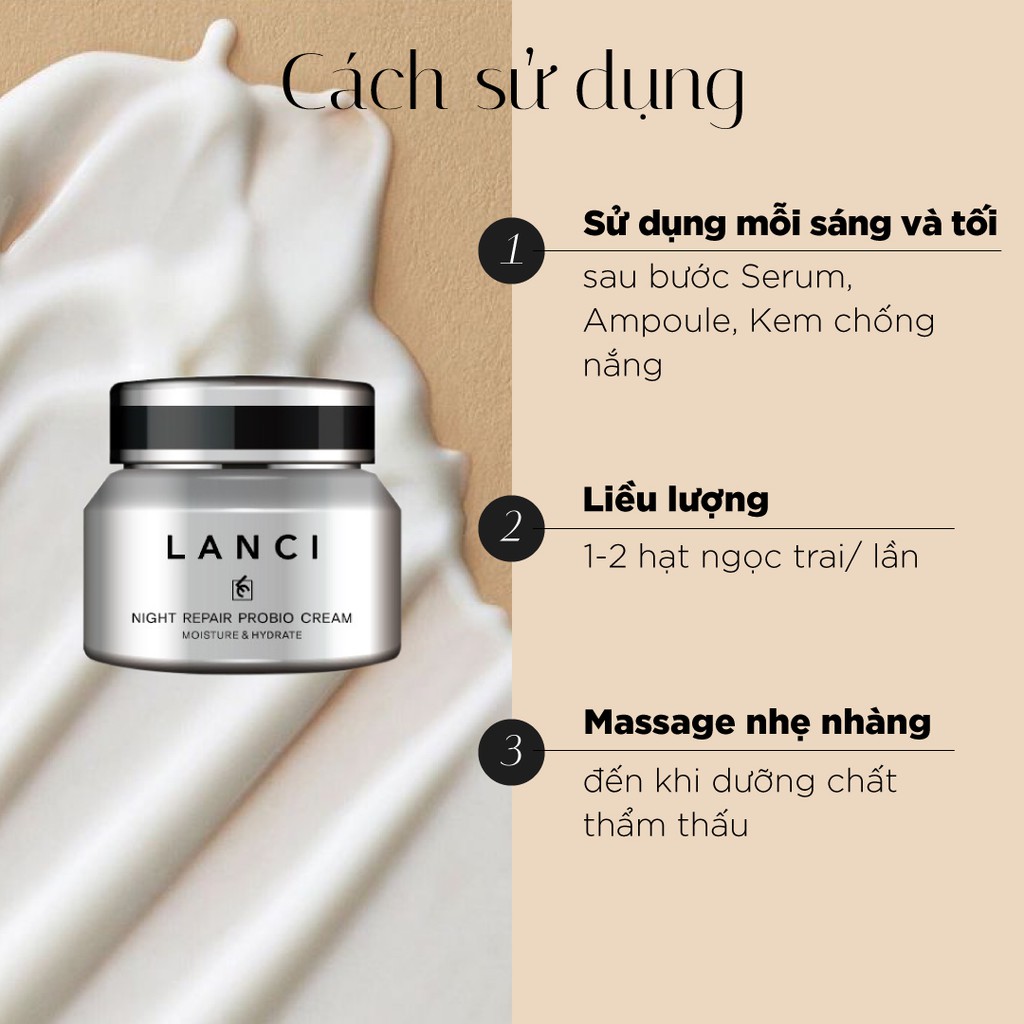 Kem Dưỡng Phục Hồi Tế Bào Da Ban Đêm Lanci - Night Repair Probio Cream