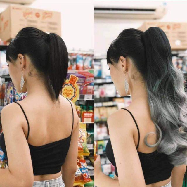 Tóc giả nữ đẹp ngoặm xoăn omber kèm ảnh thật