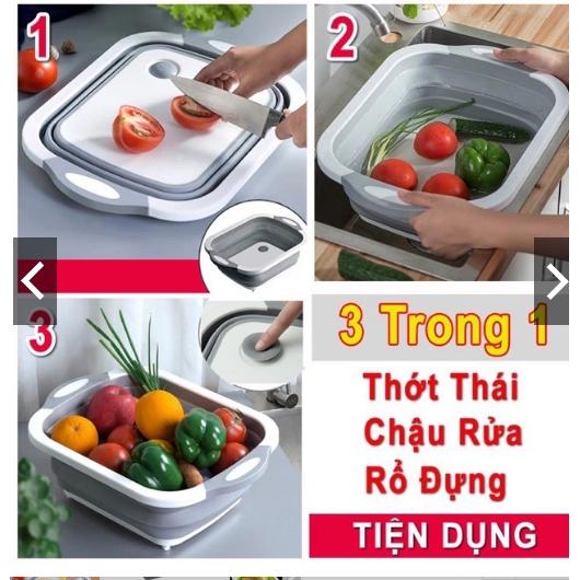 Chậu thớt đa năng gấp gọn tiện dụng 3 trong 1