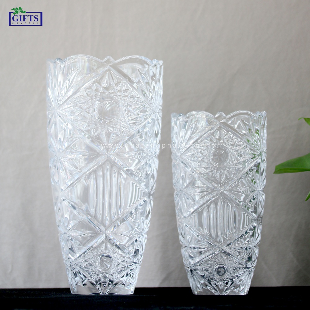 Bình hoa Miranda Pha lê đúc Bohemia Tiệp khắc 25cm