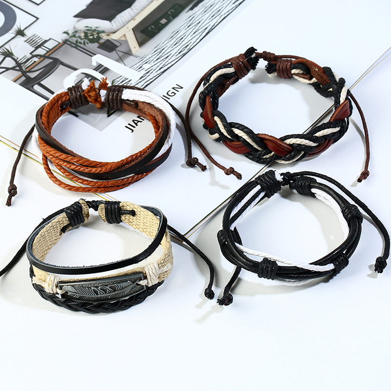 Combo 12 Vòng Đeo Tay Da Giá RẺ, Vòng Đeo Tay Cá Tính Unisex