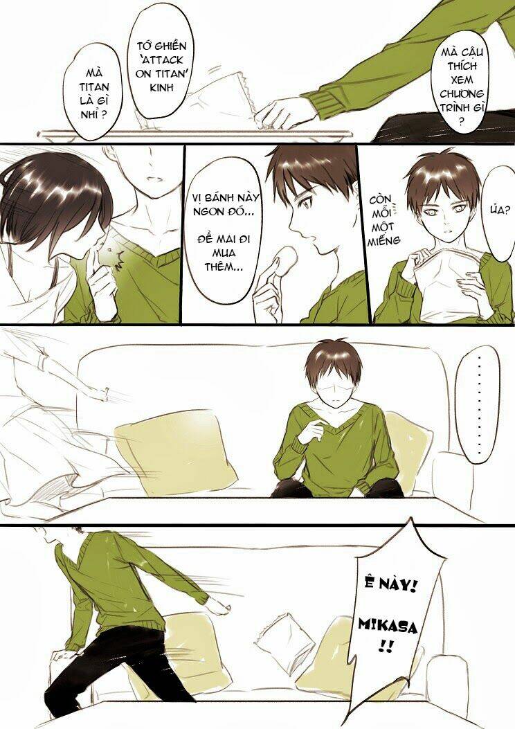 tấn công người khổng lồ - doujinshi eren x mikasa chapter 1 4