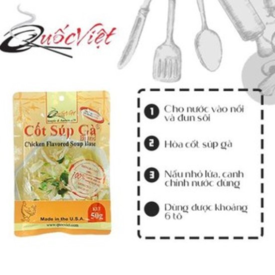 COMBO 2 Gói Gia vị Cốt súp gà Quốc Việt - 2 x 50g - VN10504