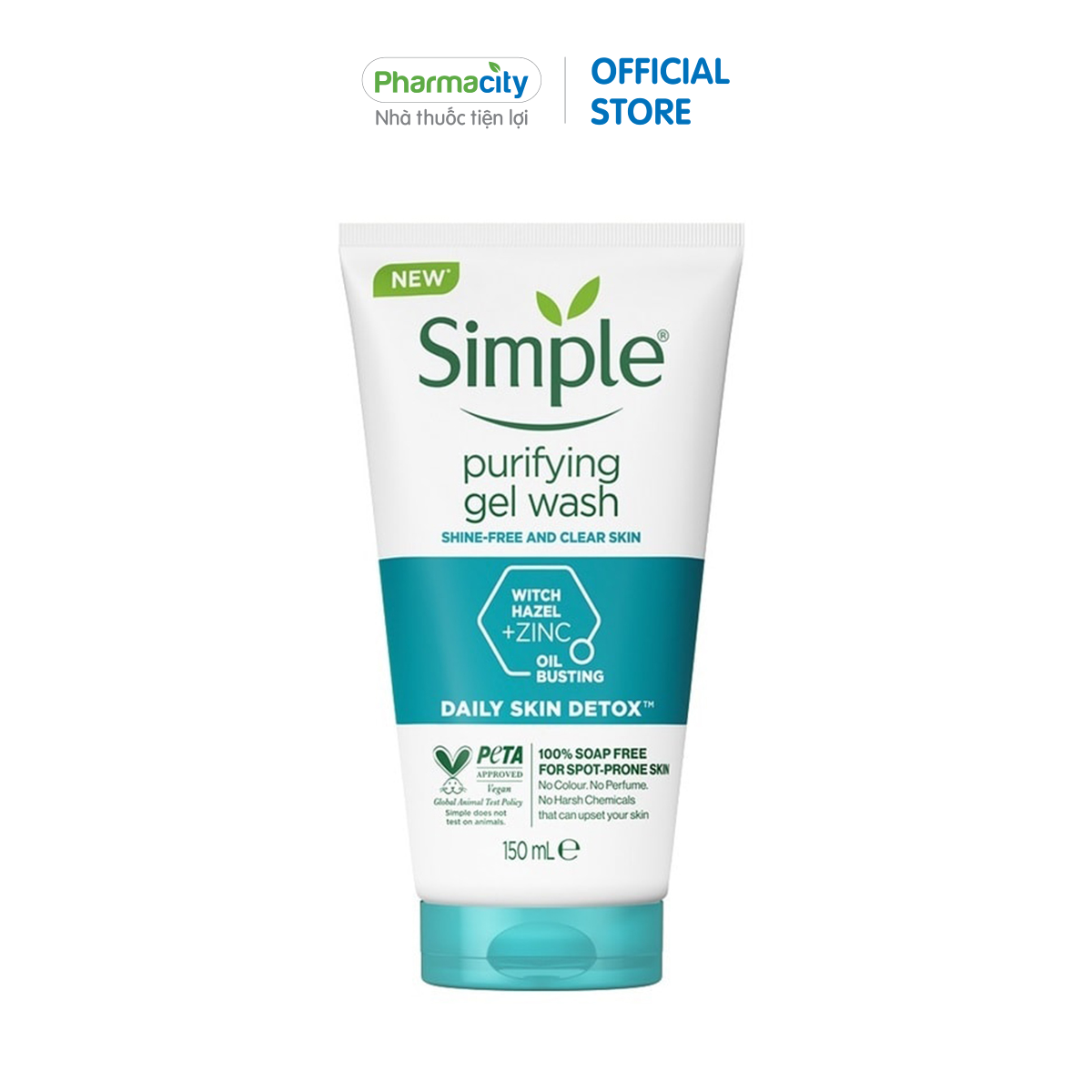 Sữa rửa mặt dưỡng ẩm không chứa xà phòng Simple