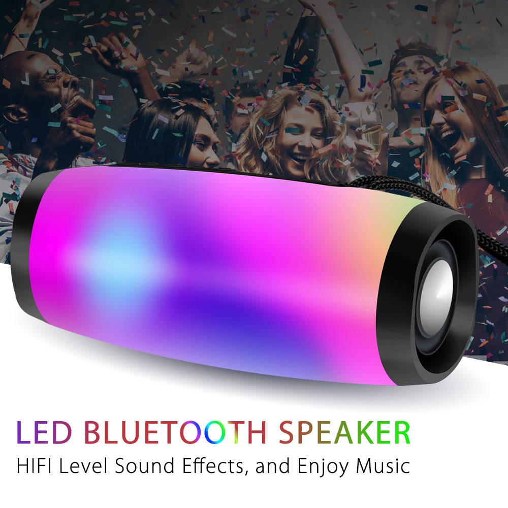 TG157 Đèn LED Nhấp Nháy Loa Bluetooth Di Động Ngoài Trời 1200MAh Vải BoomBox Loa Siêu Trầm Chống Nước Đài FM Không Dây Color: blue