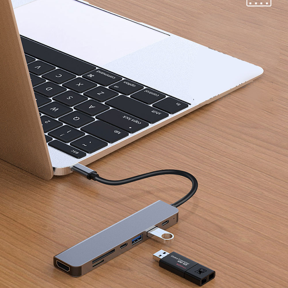 Hub Chuyển Đổi USB TypeC 7 Trong 1 SeaSy, Chuyển Đổi TypeC to HDMI, 1 Cổng HDMI 4k 60Hz, 2 Cổng USB 3.0, 1 Cổng TypeC, 1 Cổng Sạc PD, 2 Khe Thẻ Nhớ SD/TF, Kết Nối Với Hầu Hết Các Thiết Bị, Dùng Cho Macbook/Ipad/Surface/Laptop/Điện Thoại – Hàng Chính Hãng