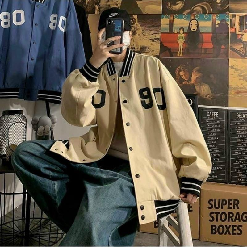 Áo bomber jacket dù 2 lớp khoác nữ nam unisex gió cúc bấm form rộng local brand ulzzang phong cách hàn quốc đep SỐ 90