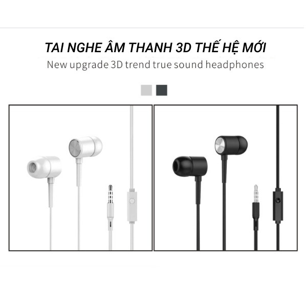 Tai nghe nhét tai siêu bass V5 - Hàng chính hãng Âm thanh trung thực, Đệm tai chống ồn êm ái, Kiểu dáng trang nhã