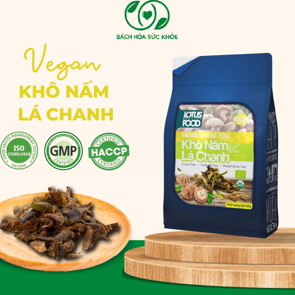 Nấm sấy khô ăn liền, khô nấm đông cô lá chanh LOTUS FOOD 90g chay mặn đều dùng được tốt cho sức khỏe giàu dinh dưỡng