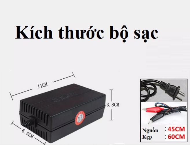 Sạc Bình ắc quy 12V6A từ 4-20-80Ah, Sạc acquy, Sạc Cho Cả Bình Khô Và Nước Xe Máy ô tô Máy Nạp Bình ăc quy