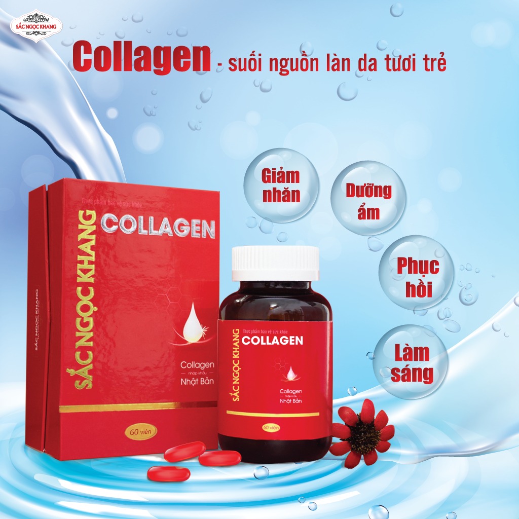 Viên uống Collagen Sắc Ngọc Khang 120 viên giúp tăng đàn hồi, mịn màng da