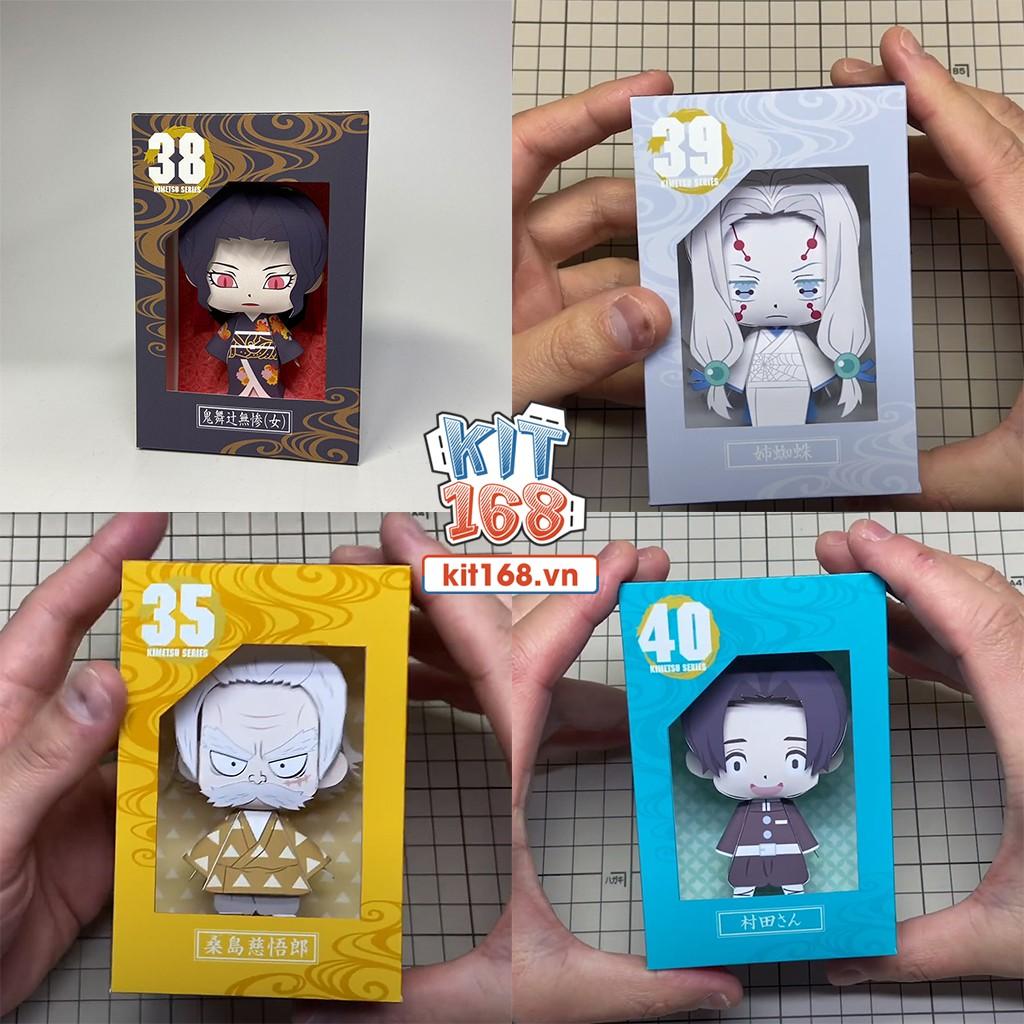 Mô hình giấy Anime Trọn bộ 45 nhân vật Chibi Kimetsu no Yaiba Combo 0038 + kit mô hình hộp trang trí