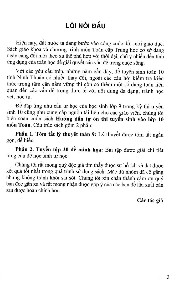 Sách - Hướng Dẫn Tự Ôn Thi Tuyển Sinh Vào Lớp 10 Môn Toán